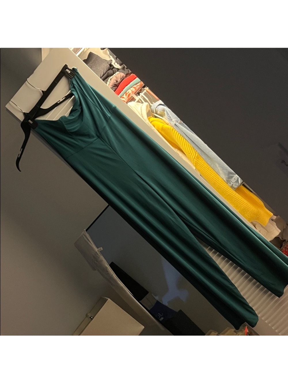 Club L London Strapless Wide-Leg Jumpsuit in Teal Green - Picture 7 of 7